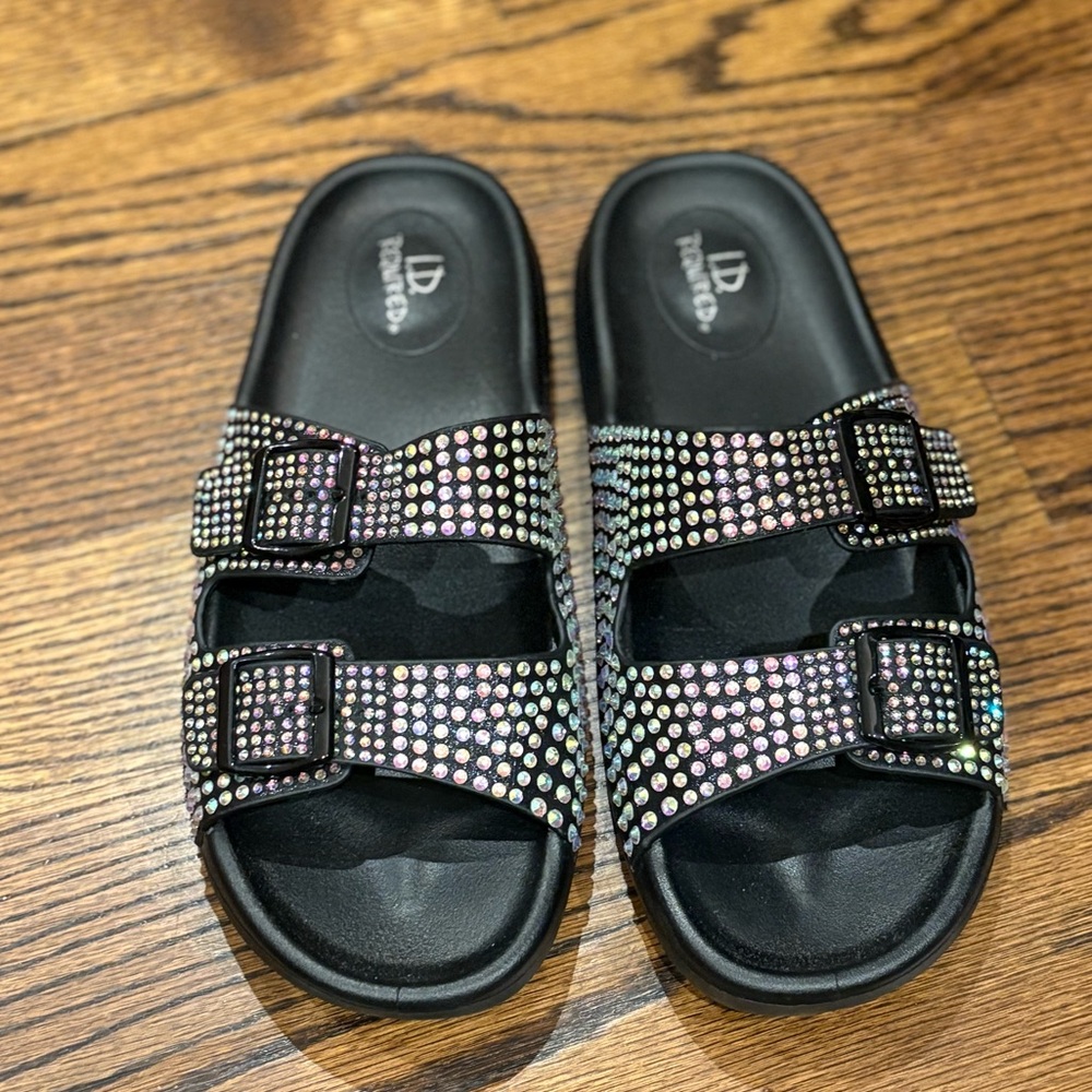 ID Required Rhinestone Sparkle Buckle Sandals NWT - Size 12